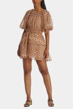 MOON RIVER Checker Print Mini Dress -Jewelry Accessories b2b3965e 108c 4562 b80d 54deec07816d