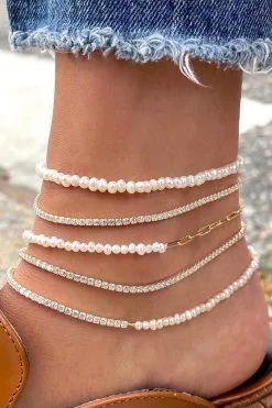By Adina Eden Pearl X Link Anklet -Jewelry Accessories b3a565ea 69cc 4a3f 8a67 56aa2ef43bb3