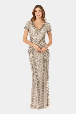 Lara Beaded V-Neckline Dress