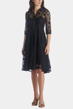 Gracia Mesh Dot Print Dress