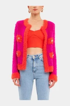 Endless Rose Fuzzy Colorblock Cardigan -Jewelry Accessories bbfb8b27 6c6b 4ee7 83fe 273b4e55a1da