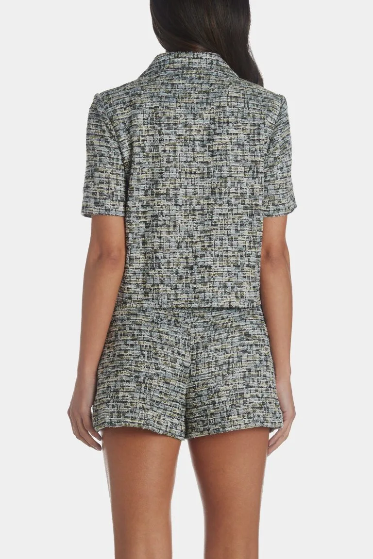 Current Air Short Sleeve Cropped Tweed Jacket 11 Current Air Short Sleeve Cropped Tweed Jacket - Image 9