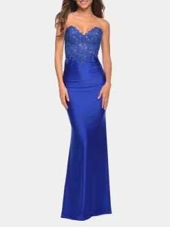 La Femme Stunning Strapless Jeweled Lace And Jersey Dress -Jewelry Accessories bceb1b09 e5c0 451d b8a1 ab0812b3739f
