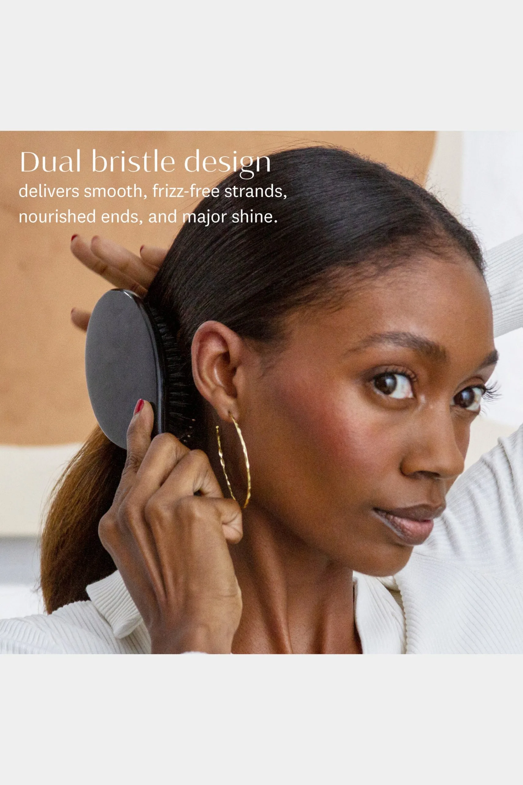 T3 Polish & Shine Premium Vegan Boar And Nylon Oval Hairbrush 4 T3 Polish & Shine Premium Vegan Boar And Nylon Oval Hairbrush - Image 2