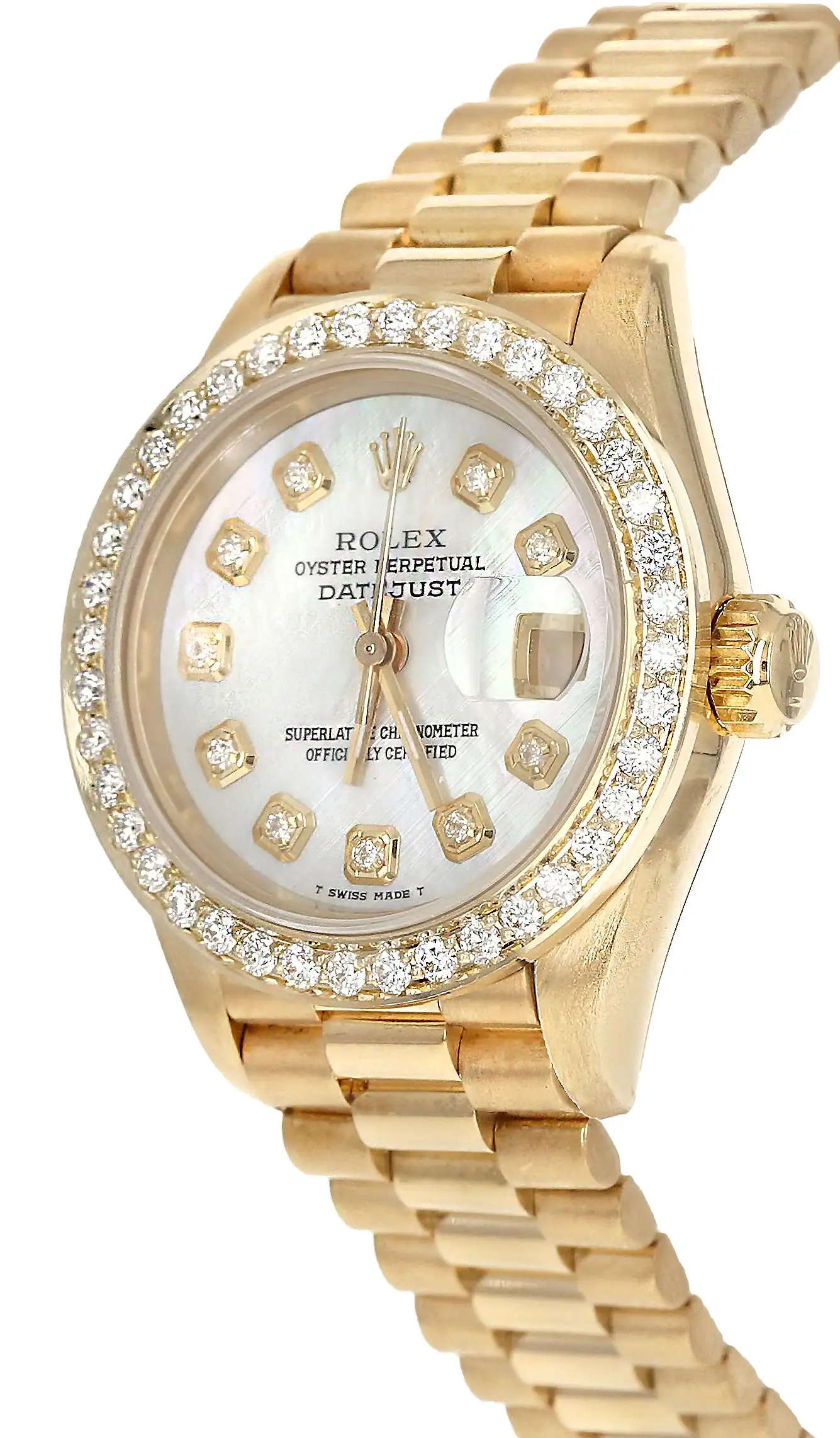Rolex Presidential Mother Of Pearl Diamond Dial And Bezel Watch 4 Rolex Presidential Mother Of Pearl Diamond Dial And Bezel Watch - Image 2