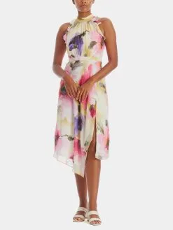 Adrianna Papell Printed Chiffon Halter Dress -Jewelry Accessories cad7bab4 2d53 4d89 9a29 016644354715