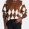MOON RIVER Diamond Pattern V-Neck Sweater -Jewelry Accessories cb4b0524 bff6 469e 8f6a 4a54e9f7059d