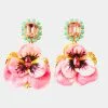 The Pink Reef Hand-painted Velvet Crystal Pansy Earrings -Jewelry Accessories cd39ebeb 5b0f 450c 9c2b d0573af75d45