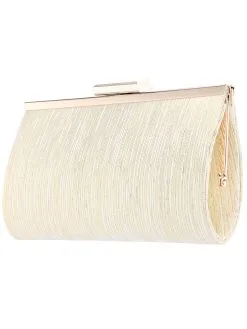 NINA Winslet Metallic Patterned Frame Clutch
