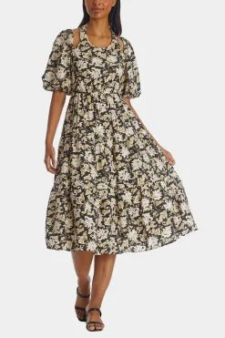 MOON RIVER Cut Out Halter Floral Print Midi Dress -Jewelry Accessories cdc07a48 0bdb 4db6 ab68 c1fdf6023be7