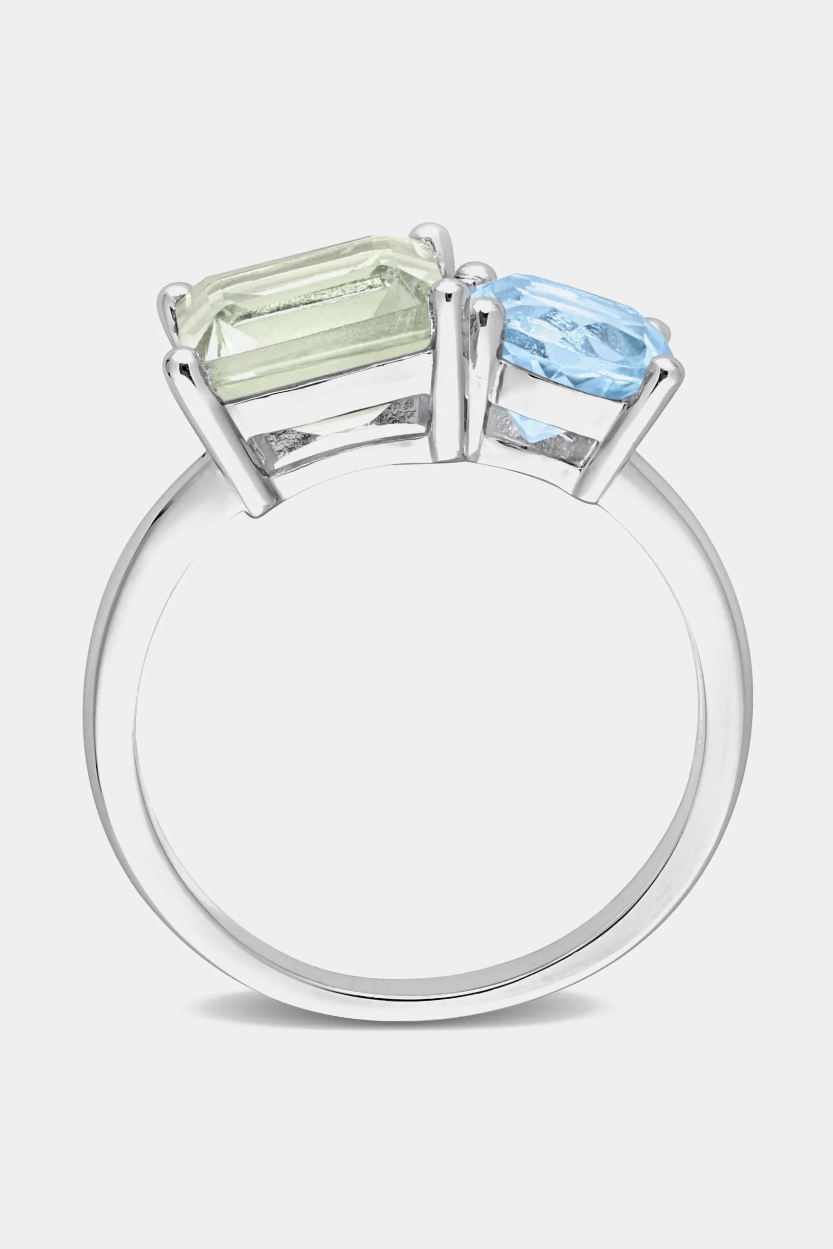 Julianna B Octagon Green Quartz And Blue Topaz 2-Stone Ring In Sterling Silver 7 Julianna B Octagon Green Quartz And Blue Topaz 2-Stone Ring In Sterling Silver - Image 5