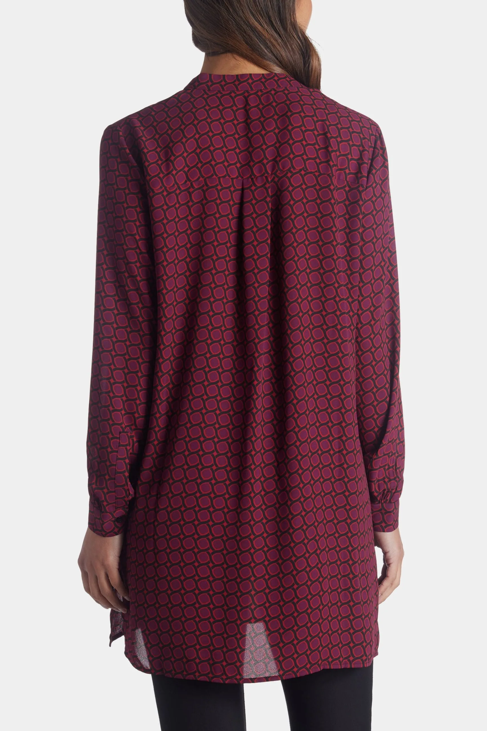 Anne Klein Printed Long Sleeve Pop-Over Tunic 6 Anne Klein Printed Long Sleeve Pop-Over Tunic - Image 4