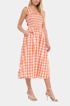 English Factory Check Print Smocked Dress -Jewelry Accessories e0f06bc9 4db1 46ef bc0c 5fc95cd7ab76