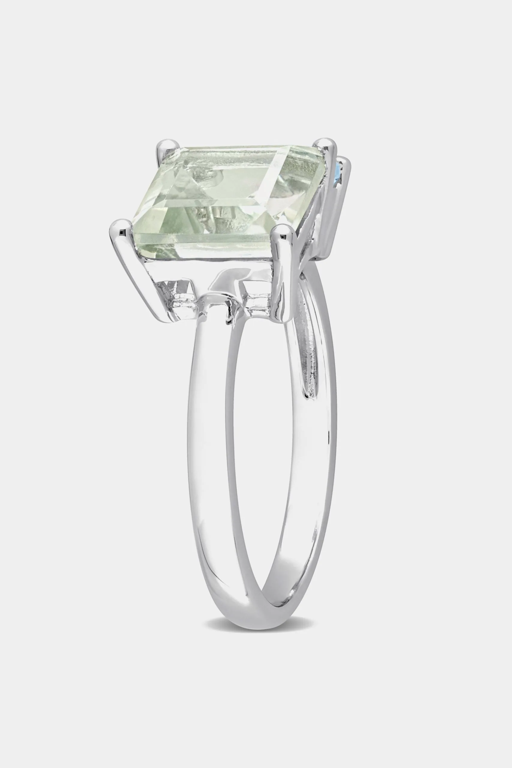 Julianna B Octagon Green Quartz And Blue Topaz 2-Stone Ring In Sterling Silver 6 Julianna B Octagon Green Quartz And Blue Topaz 2-Stone Ring In Sterling Silver - Image 4