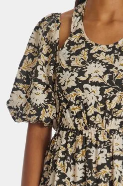 MOON RIVER Cut Out Halter Floral Print Midi Dress -Jewelry Accessories ec324a3d 112e 4b2d b02a 9370acb52b55