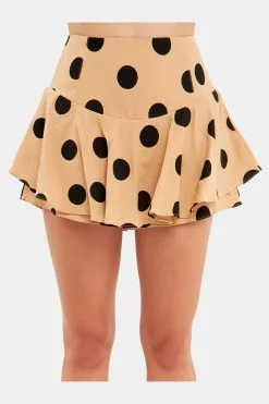 English Factory Dot Pattern Ruffle Skort