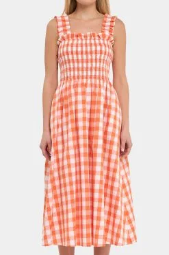 English Factory Check Print Smocked Dress -Jewelry Accessories ee4c1b16 b639 4392 87d2 5d79c2eb7be9