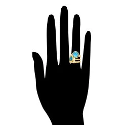 Rivka Friedman Faceted Oval Turquoise CZ Ring -Jewelry Accessories f1250ba3 f7d9 4995 8104 3377c27e3e7c