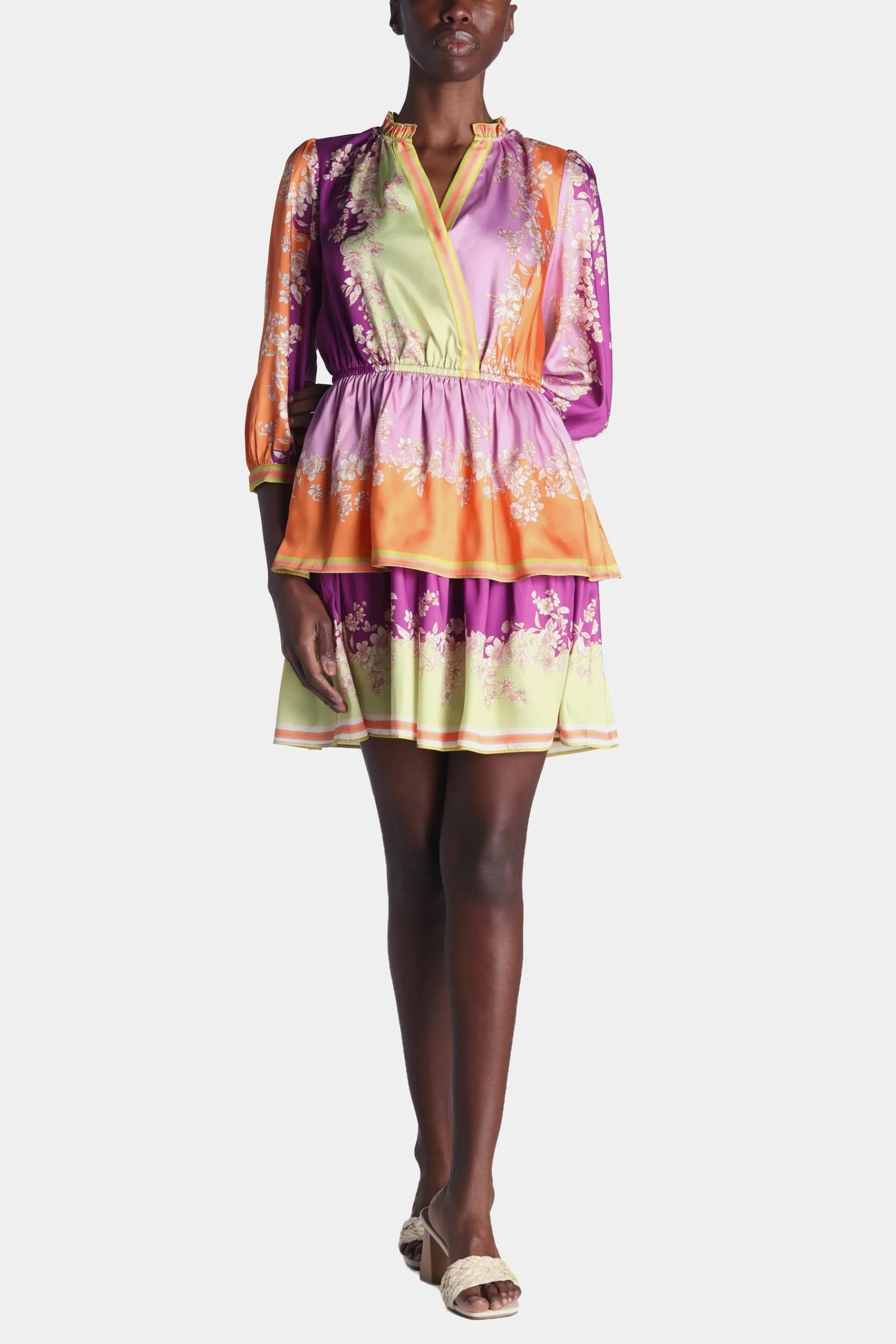 Current Air 3/4 Sleeve Surplus Border Print Mini Dress 4 Current Air 3/4 Sleeve Surplus Border Print Mini Dress - Image 2