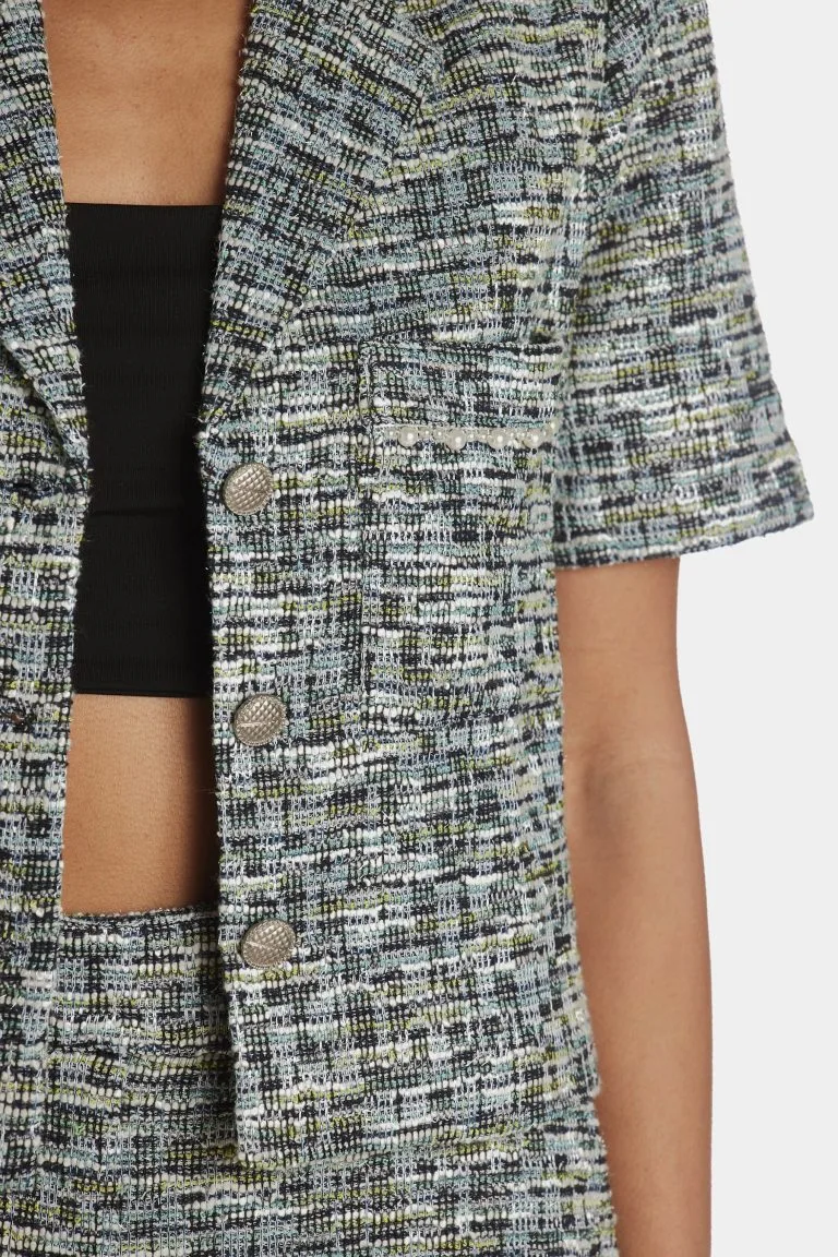 Current Air Short Sleeve Cropped Tweed Jacket 7 Current Air Short Sleeve Cropped Tweed Jacket - Image 5