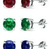 Lord & Taylor Jewelry Blue Sapphire, Green Quartz, Ruby Earring Set -Jewelry Accessories f57b9461 719b 4e93 a92a 8523c187e09e