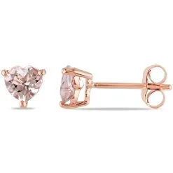 Julianna B Morganite Heart Stud Earrings -Jewelry Accessories fea504eb d932 48e8 bb48 59e5a8619527