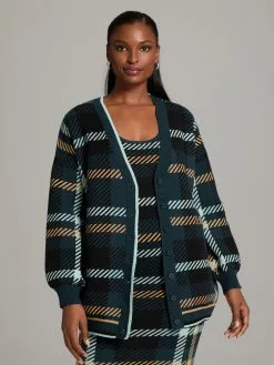 L&T Plaid Tunic Cardi